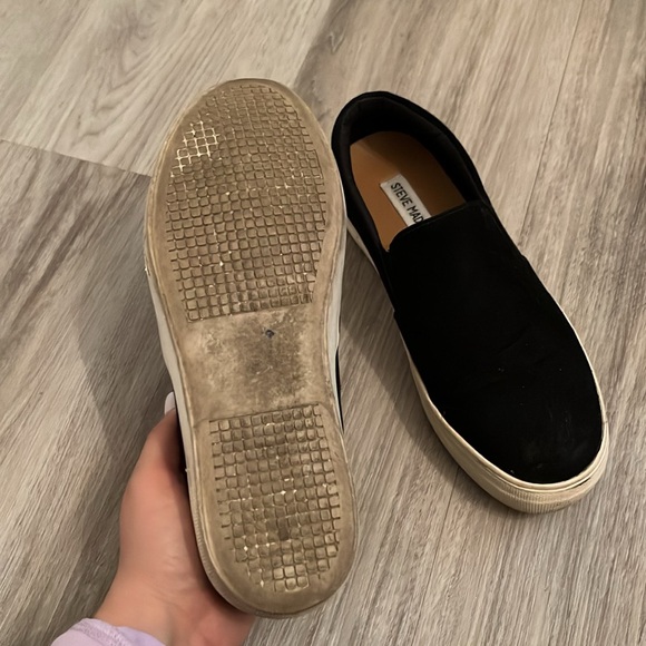 Steve Madden Black suede Platform Loafers - Picture 5 of 5